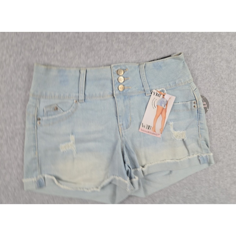 YMI Wanna Betta Butt Womens Size 5 Denim Jean Shorts Distressed Stretch NWT